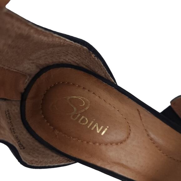 Kia Sudini Novara Open Toe Heels Sandals Black Block Heels 7.5W Wide Heeled - Picture 6 of 6